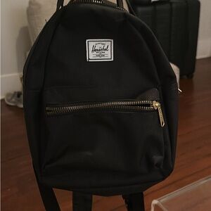 Herschel Supply Company Black Mini Backpack with Gold Zipper